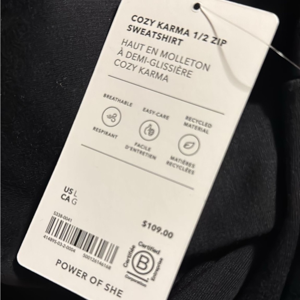 Athleta Cozy Karma 1/2 Zip Sweatshirt // Black - Picture 8 of 14